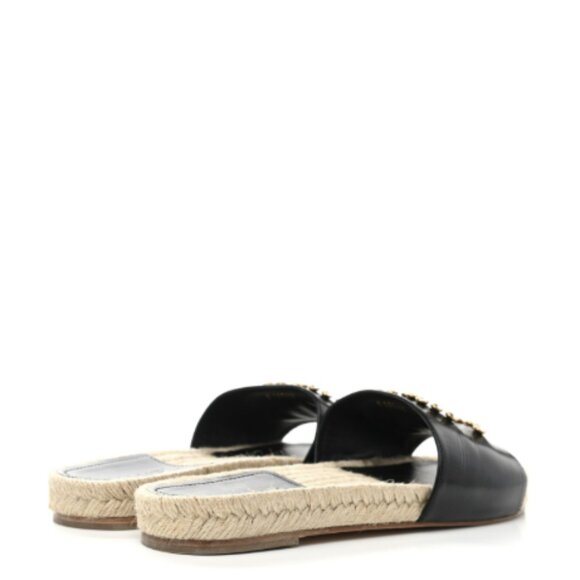 Chanel Patent Calfskin Crystal CC Espadrille Slip On Sandals/ SIZE: 40 - Picture 2 of 5